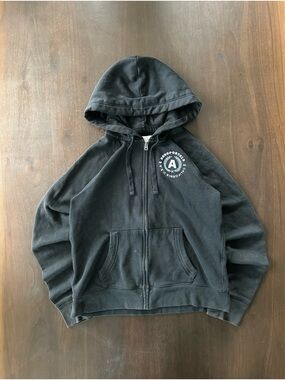 Aeropostale Black Zip-Up Hoodie with Logo